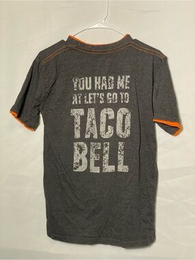 Taco Bell Graphic Tee - Charcoal with Orange Trim